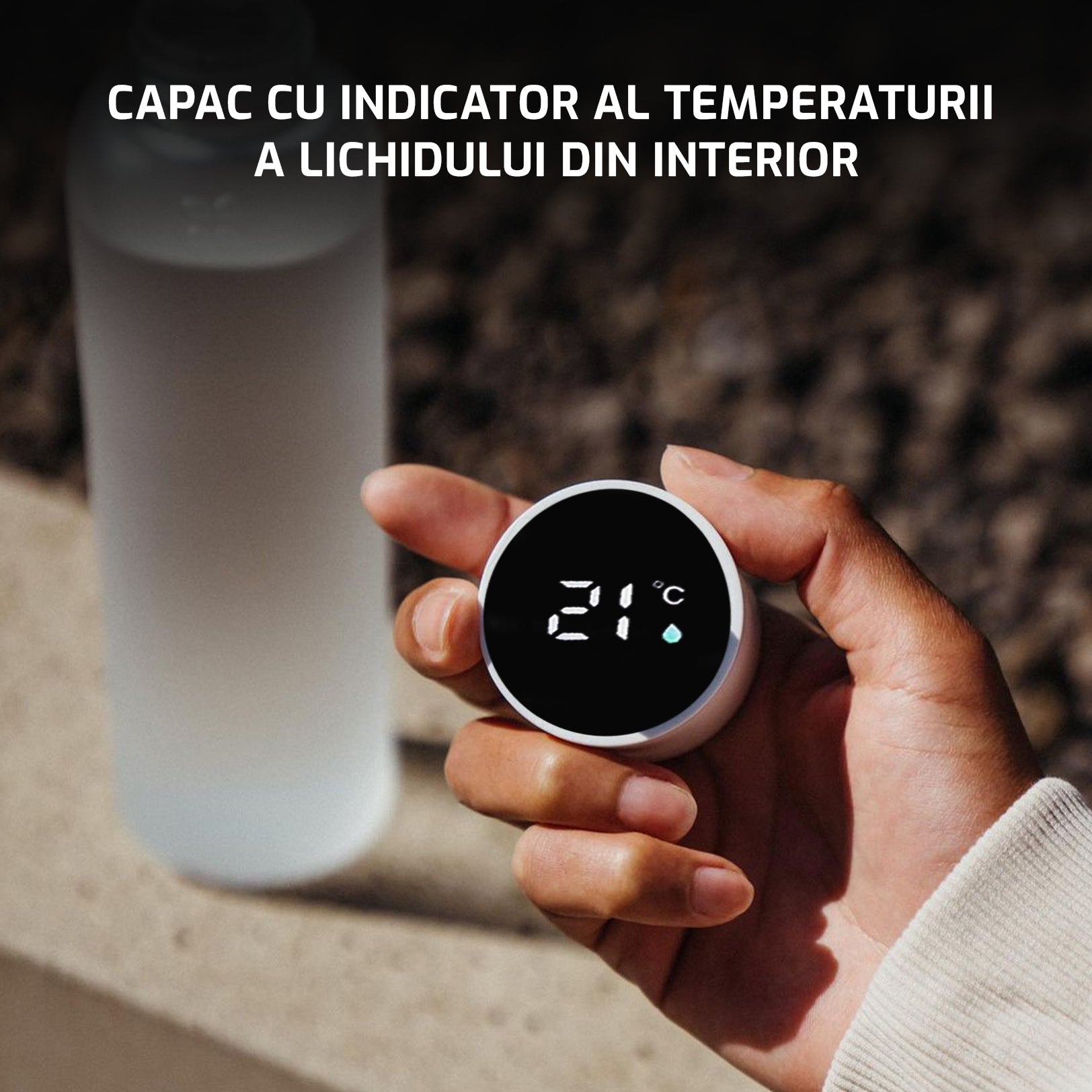 Termos cu indicator al temperaturii - Alb